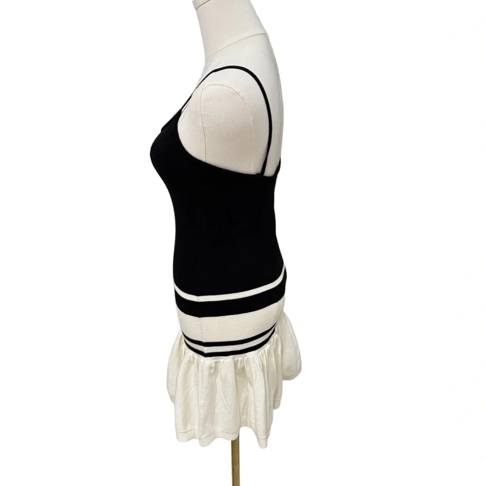 NWOT Meshki Black and White Sleeveless Knit Mini Dress | Size M | Never Worn - Picture 5 of 5